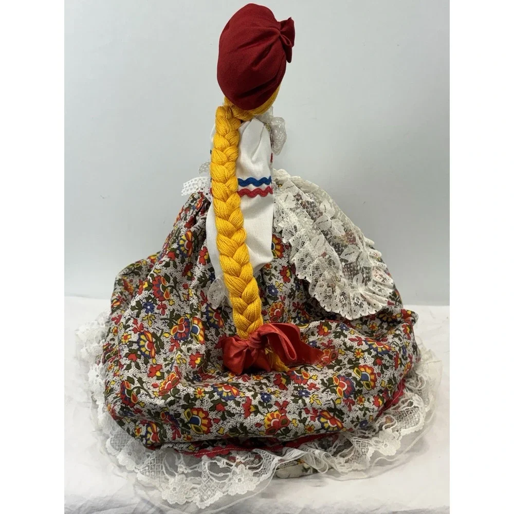 Vtg Russian Tea Doll Cozy Cover Folk Art Grandma Core Kitschy Handmade Insulated